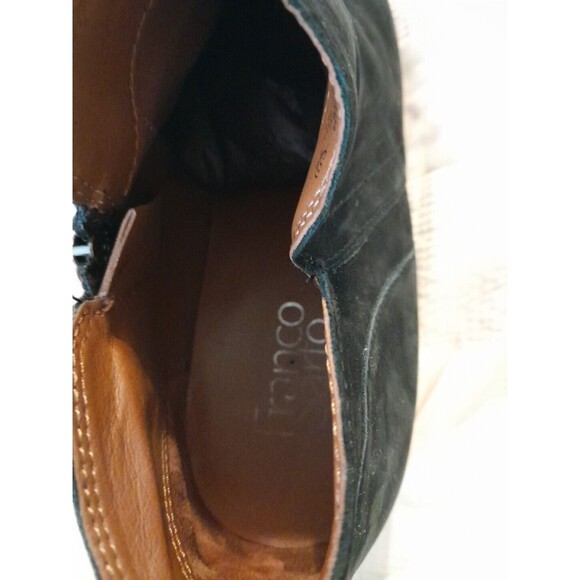 Franco Sarto Dale 1.5" Heel Ankle Bootie Black Suede Size 9M  Leather Zip Up - Picture 7 of 11
